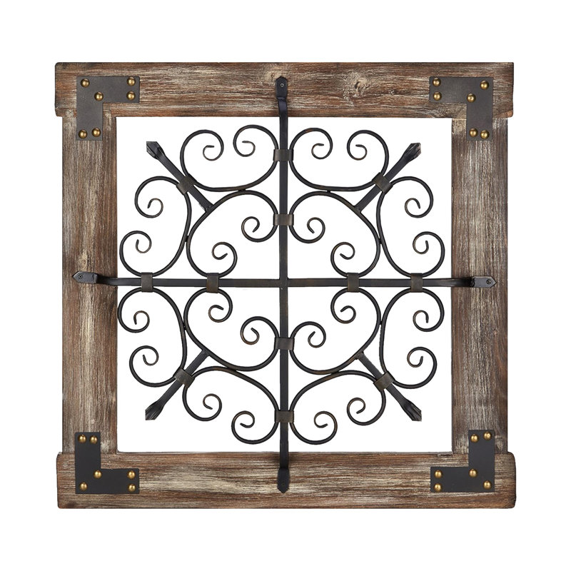 Wooden Framed Square with Nailhead Trim Accent Wall Décor Birch Lane